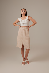 Connie Ruffle Top in White