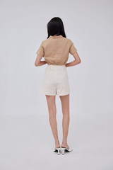 Dani Scrunched Top in Khaki