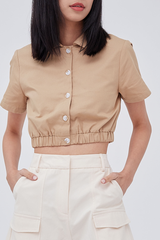 Dani Scrunched Top in Khaki