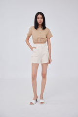 Dani Scrunched Top in Khaki
