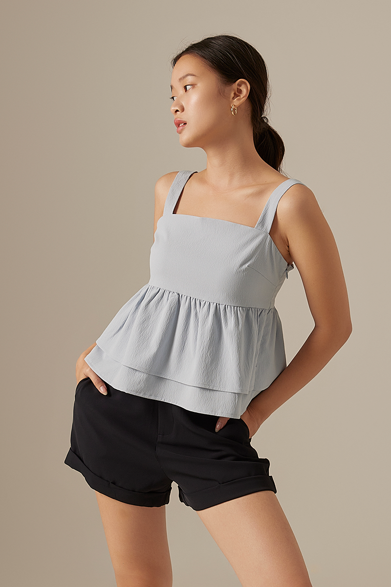 Celine Babydoll Top in Baby Blue