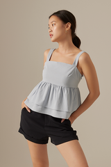 Celine Babydoll Top in Baby Blue