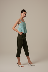 Celine Babydoll Top in Dusty Jade
