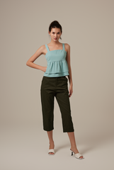 Celine Babydoll Top in Dusty Jade