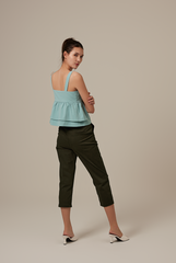 Celine Babydoll Top in Dusty Jade