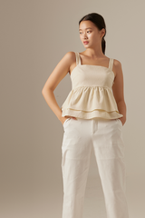Celine Babydoll Top in Eggshell