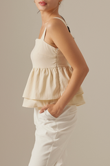Celine Babydoll Top in Eggshell