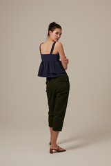 Celine Babydoll Top in Navy Blue