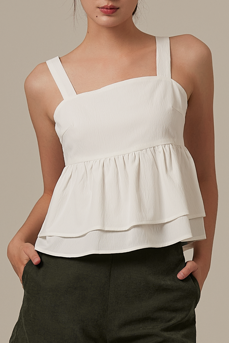 Celine Babydoll Top in White