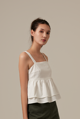 Celine Babydoll Top in White
