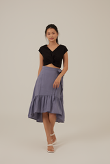 Gillian Front Twist Top in Black