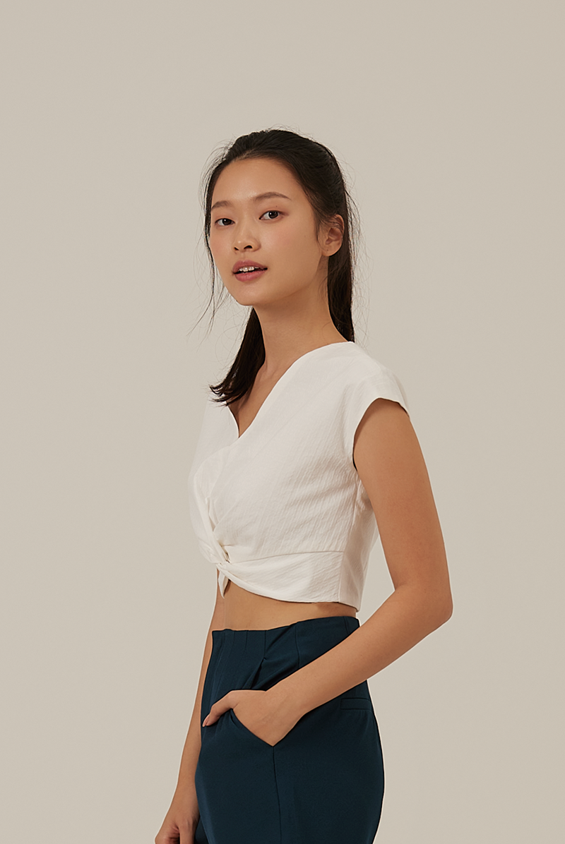 Gillian Front Twist Top in White