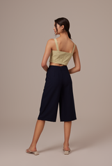 Judith Knotted Crop Top in Avocado