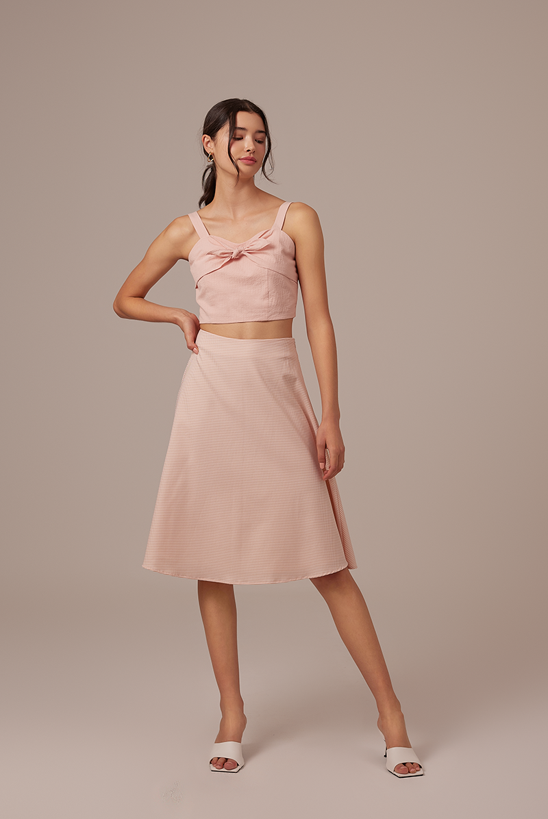 Judith Knotted Crop Top in Blush