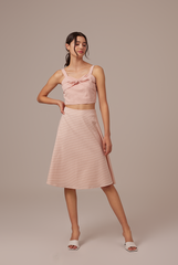 Judith Knotted Crop Top in Blush