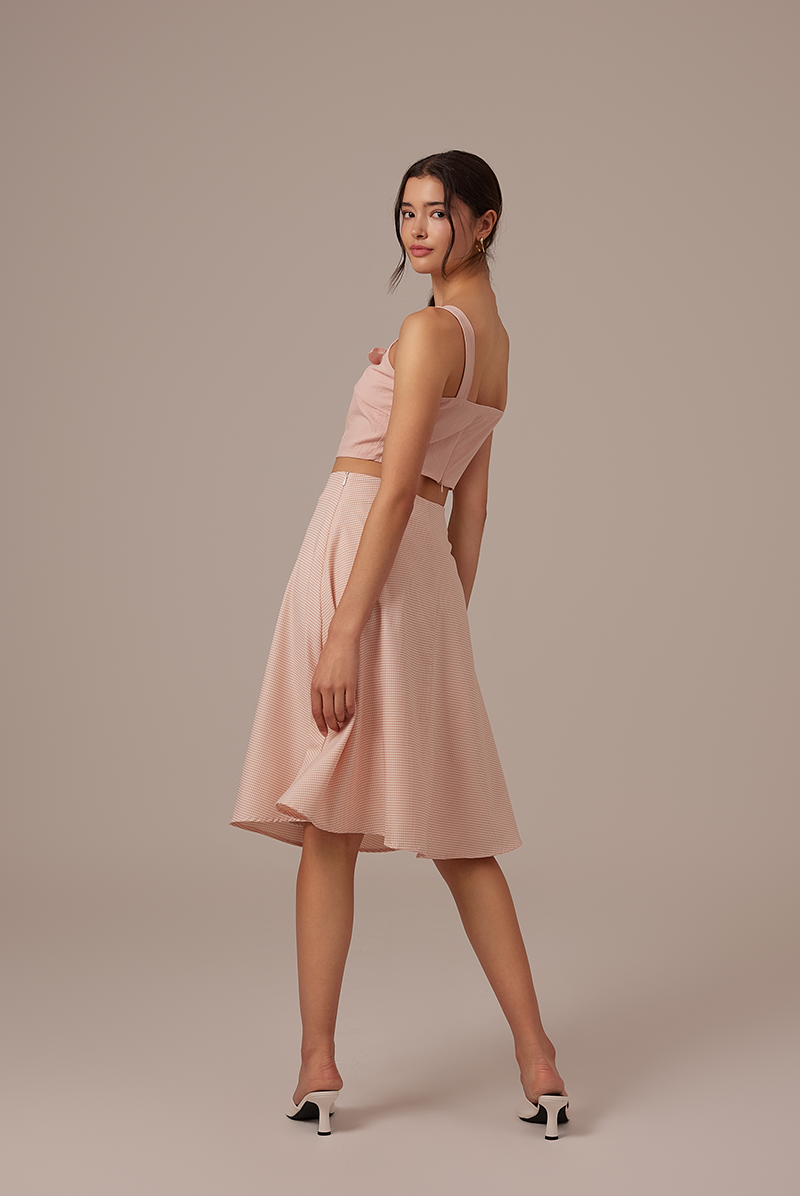 Judith Knotted Crop Top in Blush