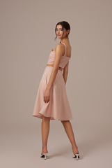 Judith Knotted Crop Top in Blush