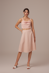 Judith Knotted Crop Top in Blush