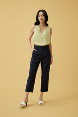 Leyla Tailored Pants in Navy Blue