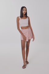 Leia Checkered Top in Rose