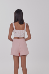 Leia Checkered Top in Rose