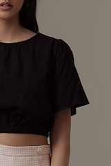 Valency Elasticated Top in Black