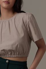 Valency Elasticated Top in Clay