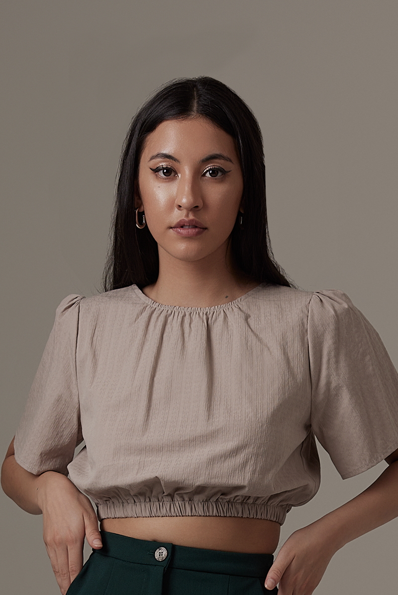Valency Elasticated Top in Clay