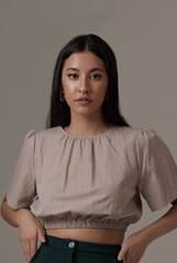 Valency Elasticated Top in Clay