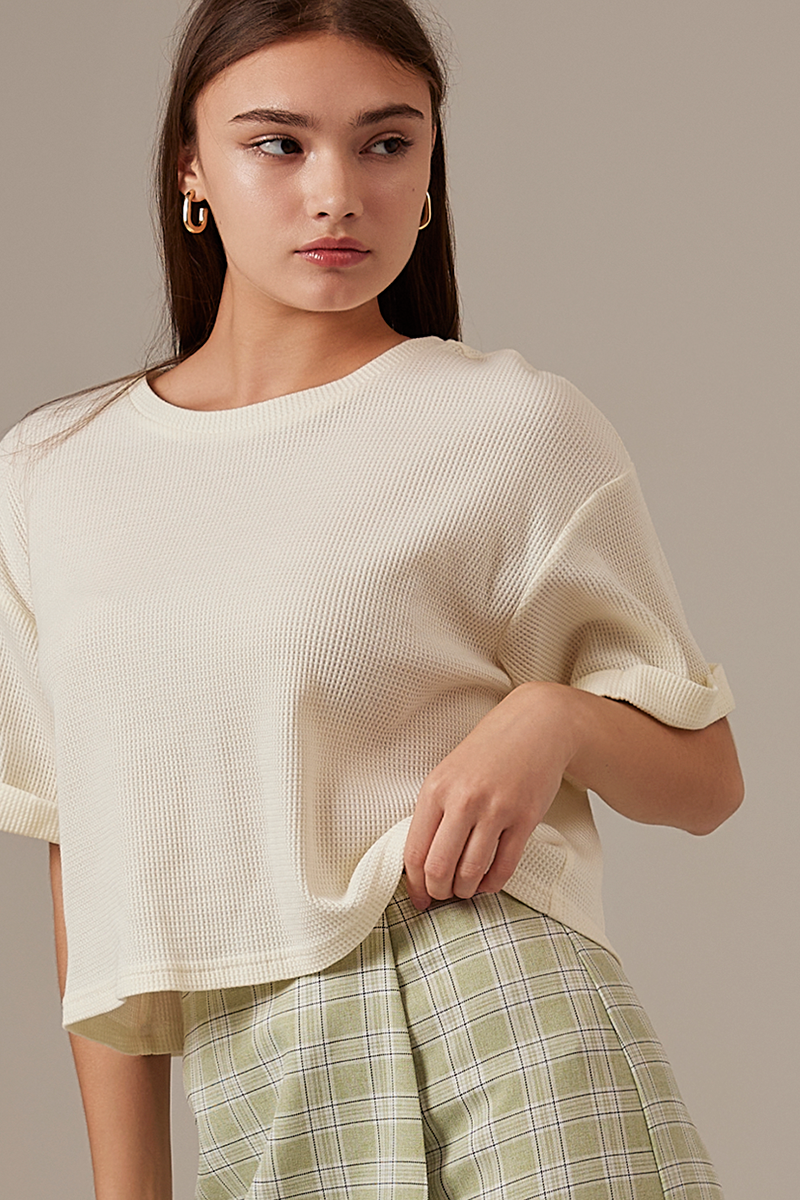 Nivya Boxy Tee in Cream