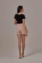 Micayla Waffle Textured Crop Top in Black