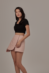 Micayla Waffle Textured Crop Top in Black