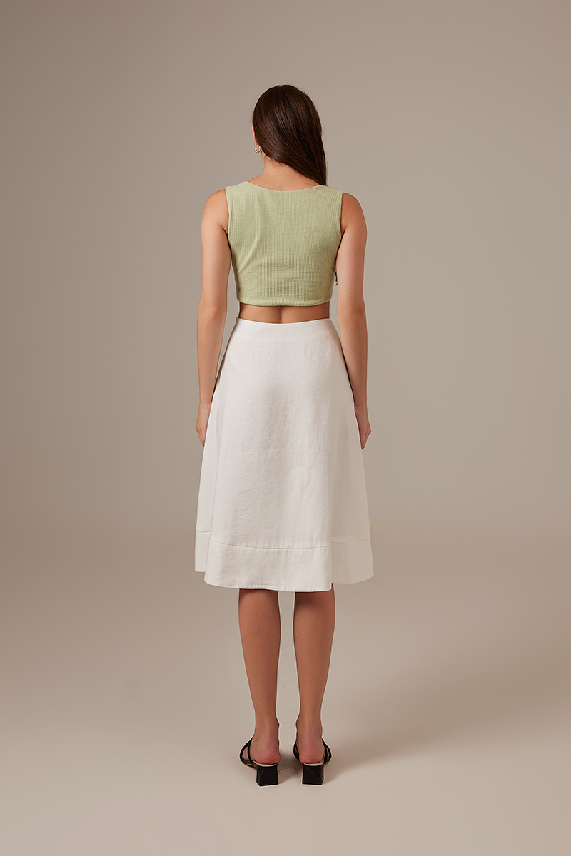 Vanessa Square Neck Fitted Crop Top in Pistachio
