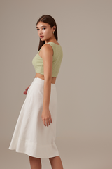 Vanessa Square Neck Fitted Crop Top in Pistachio