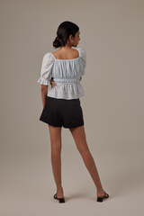 Isabel Peplum Blouse in Blue