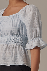Isabel Peplum Blouse in Blue