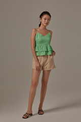 Hanida Peplum Camisole in Green