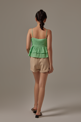Hanida Peplum Camisole in Green
