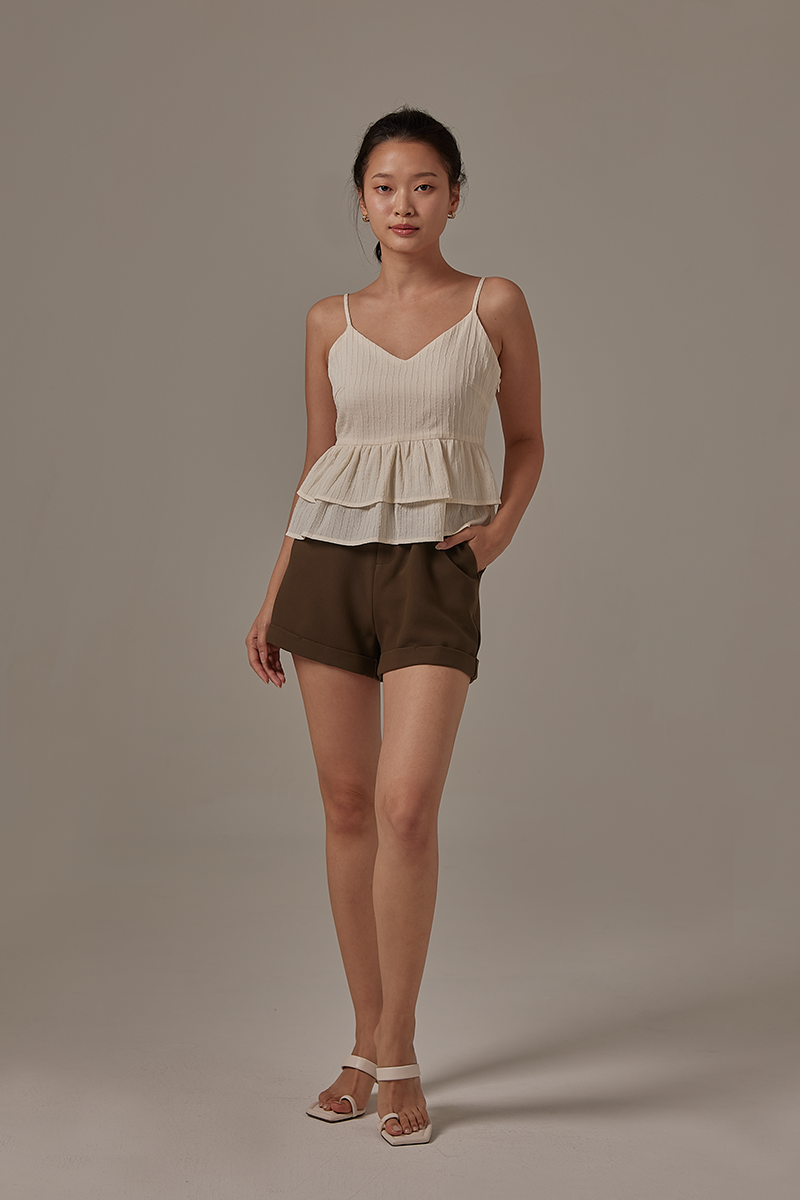 Hanida Peplum Camisole in White