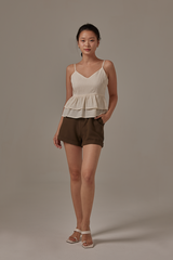 Hanida Peplum Camisole in White