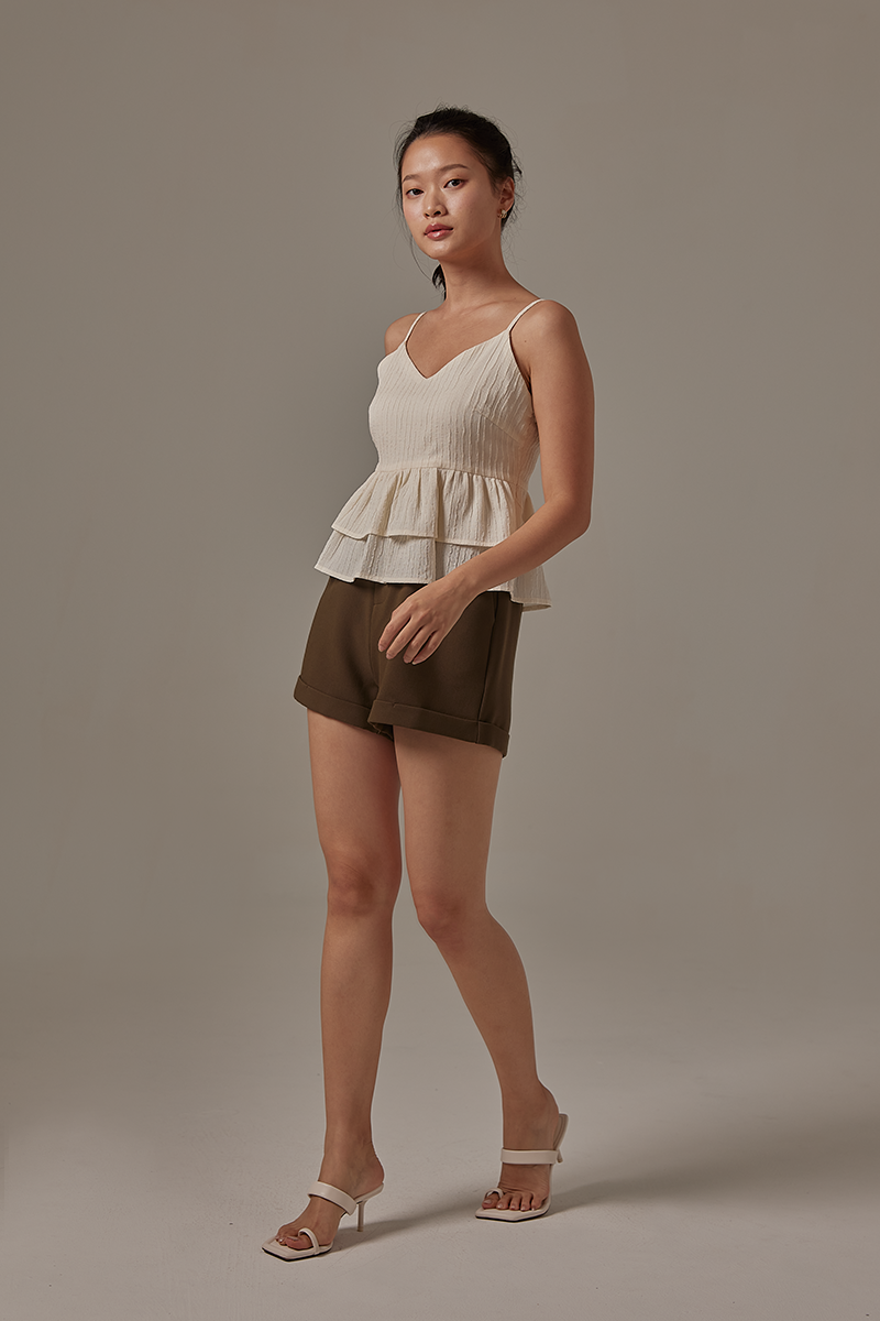 Hanida Peplum Camisole in White