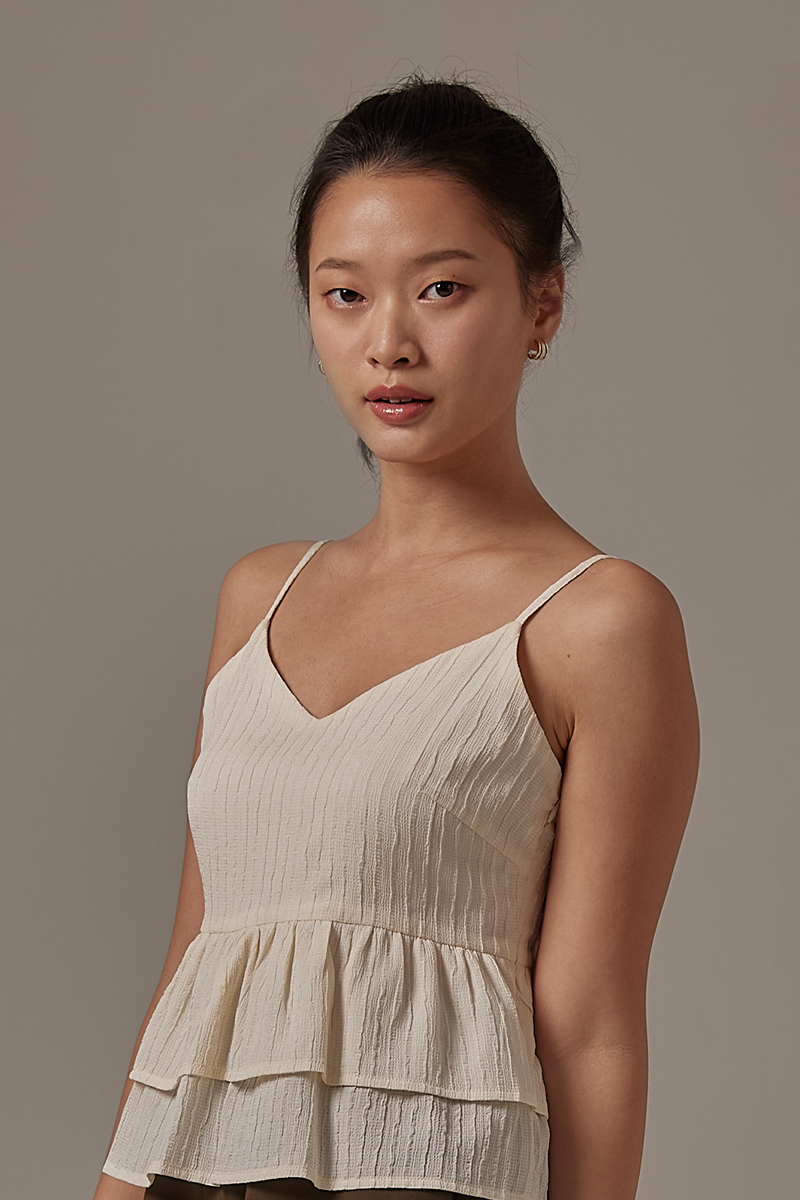 Hanida Peplum Camisole in White