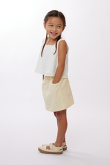 KIDS Estelle Embroidered Top in White