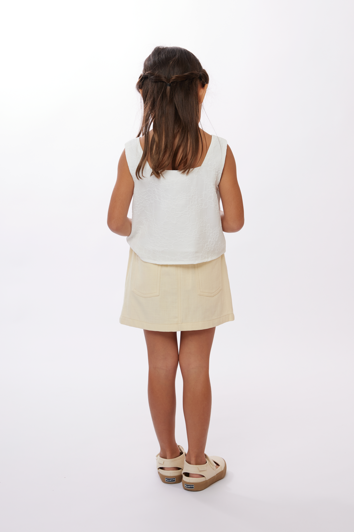 KIDS Estelle Embroidered Top in White
