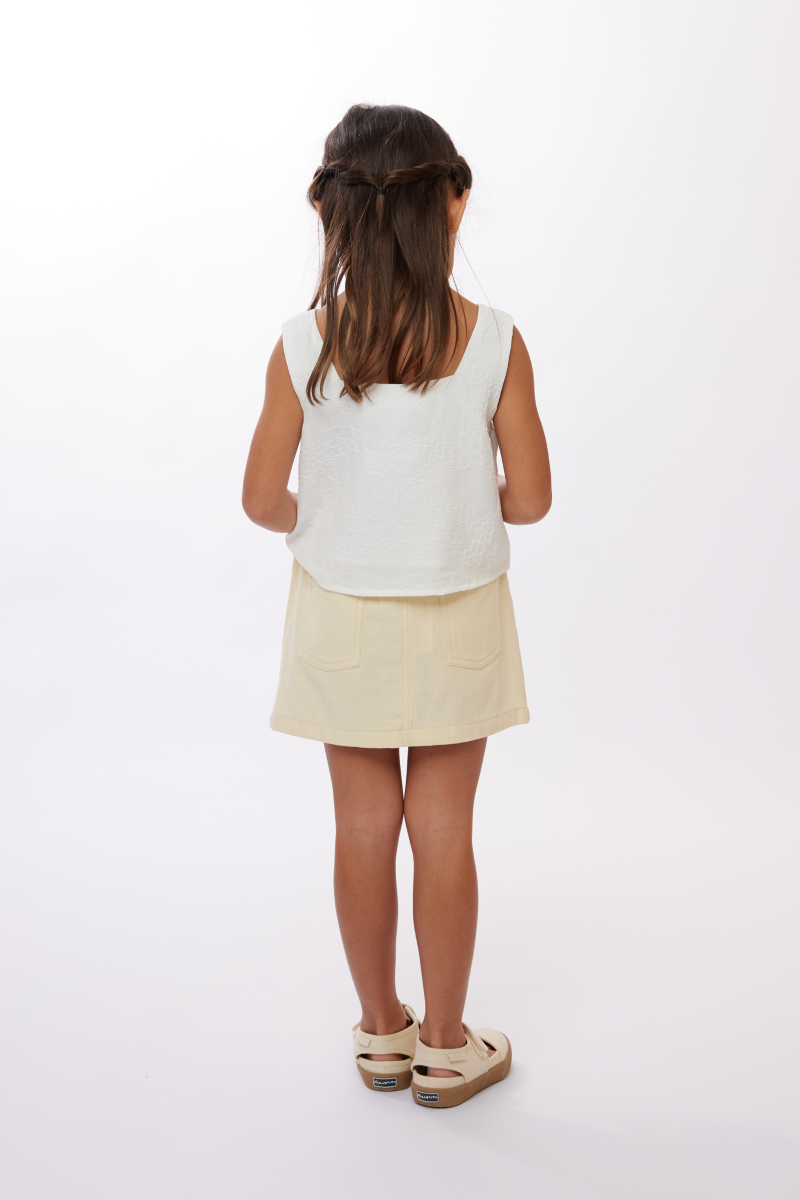 KIDS Janet Elastic Skirt in Cream