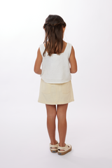 KIDS Janet Elastic Skirt in Cream