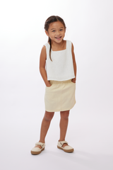 KIDS Estelle Embroidered Top in White