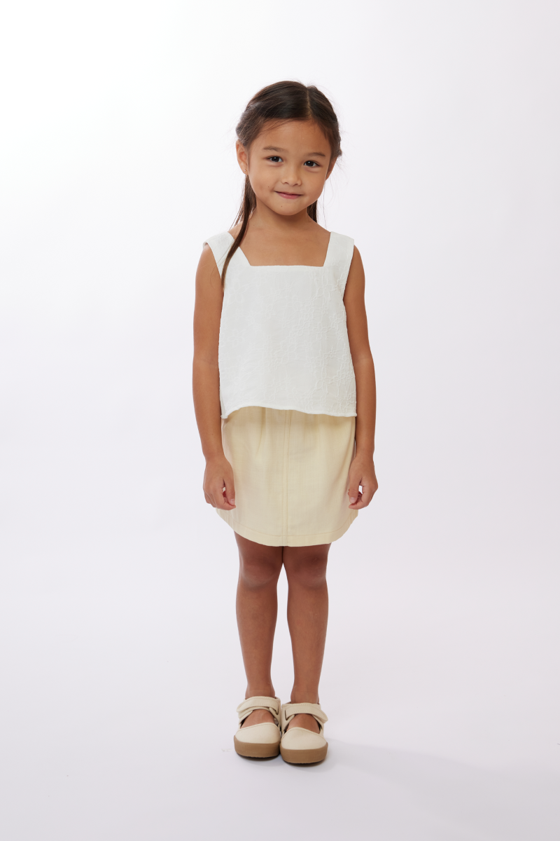 KIDS Janet Elastic Skirt in Cream