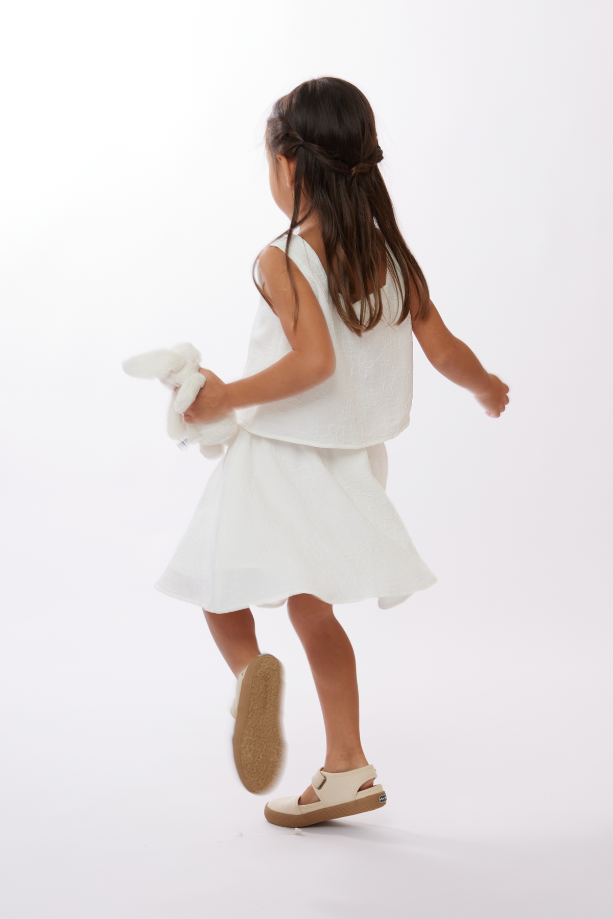 KIDS Kody Embroidered Skirt in White