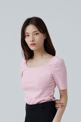 Ediva Fitted Top in Pink